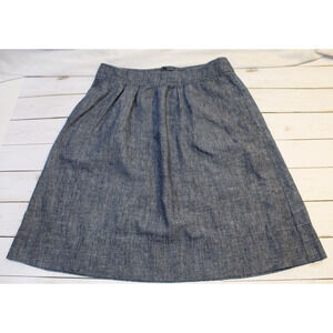 Eileen Fisher Women's XS Blue A-Line Skirt Hemp/Organic Cotton Zip Pockets